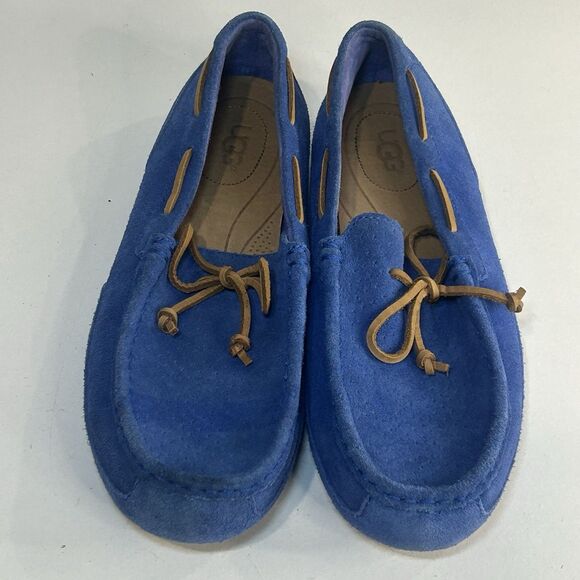 UGG® Men\'s Chester Blue Suede Moccasin Slippers Size 9 main image 6